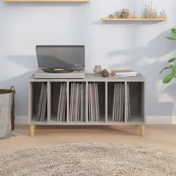 vidaXL Record Cabinet Sideboard Vinyl Storage Cabinet Display Engineered Wood - grey sonoma