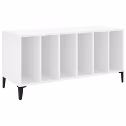 vidaXL Record Cabinet Record Player Stand Sideboard Multi Colours Engineered Wood - white