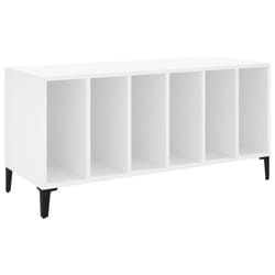 vidaXL Record Cabinet Record Player Stand Sideboard Multi Colours Engineered Wood - white
