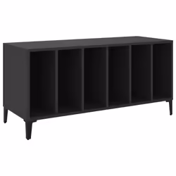 vidaXL Record Cabinet Record Player Stand Sideboard Multi Colours Engineered Wood - black