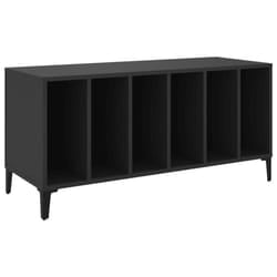 vidaXL Record Cabinet Record Player Stand Sideboard Multi Colours Engineered Wood - black