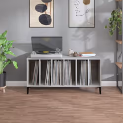 vidaXL Record Cabinet Record Player Stand Sideboard Multi Colours Engineered Wood - grey sonoma