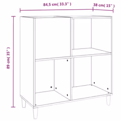 vidaXL Record Cabinet Record Player Stand Sideboard Engineered Wood - white