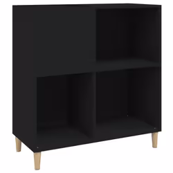 vidaXL Record Cabinet Record Player Stand Sideboard Engineered Wood - black