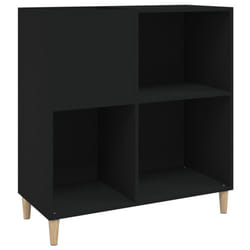 vidaXL Record Cabinet Record Player Stand Sideboard Engineered Wood - black