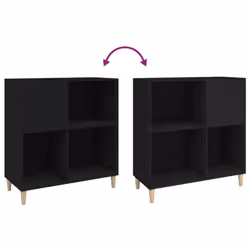 vidaXL Record Cabinet Record Player Stand Sideboard Engineered Wood - black - Additional view 6