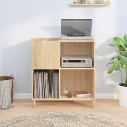 vidaXL Record Cabinet Record Player Stand Sideboard Engineered Wood - sonoma oak