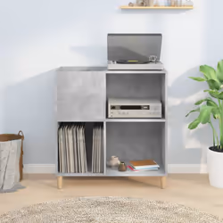 vidaXL Record Cabinet Record Player Stand Sideboard Engineered Wood - concrete grey