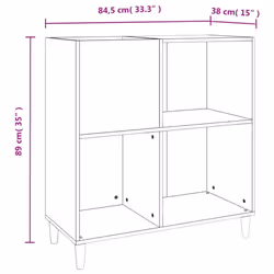 vidaXL Record Cabinet Record Player Stand Sideboard Engineered Wood - smoked oak