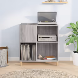 vidaXL Record Cabinet Record Player Stand Sideboard Engineered Wood - grey sonoma