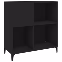 vidaXL Record Cabinet Sideboard Side Cabinet Engineered Wood - black
