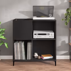 vidaXL Record Cabinet Sideboard Side Cabinet Engineered Wood - black