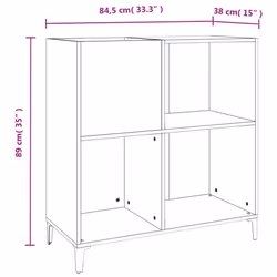 vidaXL Record Cabinet Sideboard Side Cabinet Engineered Wood - black
