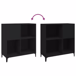 vidaXL Record Cabinet Sideboard Side Cabinet Engineered Wood - black - Additional view 6