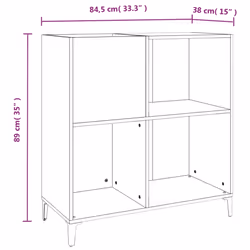 vidaXL Record Cabinet Sideboard Side Cabinet Engineered Wood - concrete grey - Additional view 8