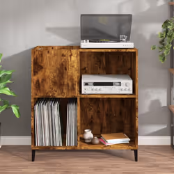 vidaXL Record Cabinet Sideboard Side Cabinet Engineered Wood - smoked oak - Additional view 2
