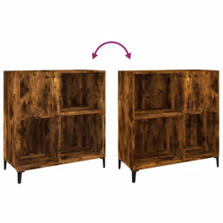 vidaXL Record Cabinet Sideboard Side Cabinet Engineered Wood - smoked oak - Additional view 6