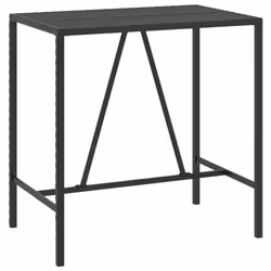 vidaXL Garden Bar Set Bar Table and Chair Poly Rattan and Solid Wood Acacia - black, 110 cm table length/ 5 piece - Additional view 4