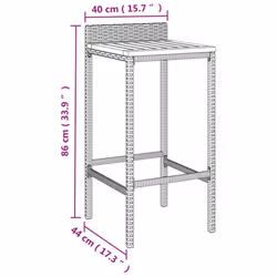 vidaXL Garden Bar Set Bar Table and Chair Poly Rattan and Solid Wood Acacia - grey, 180 cm table length/ 11 piece - Additional view 6