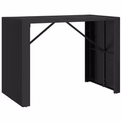 vidaXL Garden Bar Set Bar Table and Chair Poly Rattan and Solid Wood Acacia - black, 7 piece - Additional view 4