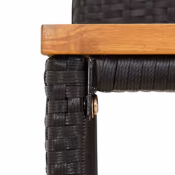 vidaXL Garden Bar Set Bar Table and Chair Poly Rattan and Solid Wood Acacia - black, 7 piece - Additional view 5