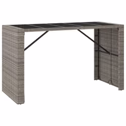 vidaXL Garden Bar Set Bar Table and Chair Poly Rattan and Solid Wood Acacia - grey, 9 piece - Additional view 4