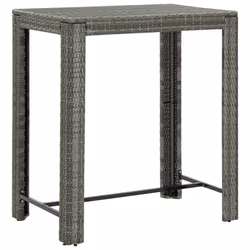 vidaXL Garden Bar Set Bar Table and Chair Poly Rattan and Solid Wood Acacia - grey, 5 piece - Additional view 4