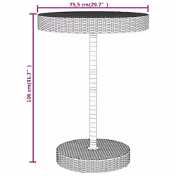 vidaXL Garden Bar Set Bar Table and Chair Poly Rattan and Solid Wood Acacia - grey, 5 piece - Additional view 7