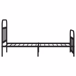 vidaXL Metal Bed Frame Bedroom Bed Base Bedstead Metal Matress Foundation - black, 90 x 190 cm/with headboard & footboard - Additional view 6
