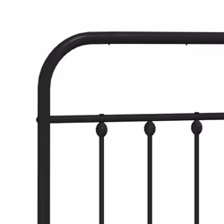 vidaXL Metal Bed Frame Bedroom Bed Base Bedstead Metal Matress Foundation - black, 120 x 200 cm/with headboard & footboard - Additional view 8