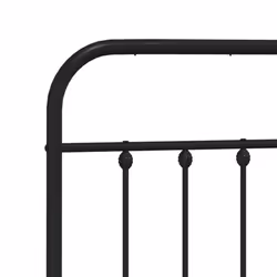 vidaXL Metal Bed Frame Bedroom Bed Base Bedstead Metal Matress Foundation - black, 140 x 200 cm/with headboard & footboard - Additional view 8