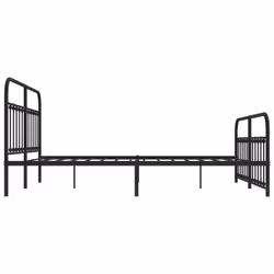 vidaXL Metal Bed Frame Bedroom Bed Base Bedstead Metal Matress Foundation - black, 183 x 213 cm/with headboard & footboard - Additional view 6