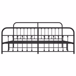 vidaXL Metal Bed Frame Bedroom Bed Base Bedstead Metal Matress Foundation - black, 193 x 203 cm/with headboard & footboard - Additional view 5