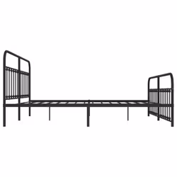 vidaXL Metal Bed Frame Bedroom Bed Base Bedstead Metal Matress Foundation - black, 200 x 200 cm/with headboard & footboard - Additional view 6