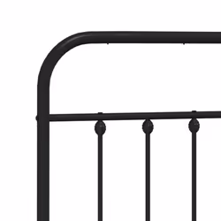 vidaXL Metal Bed Frame Bedroom Bed Base Bedstead Metal Matress Foundation - black, 200 x 200 cm/with headboard & footboard - Additional view 8
