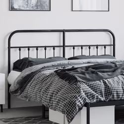 vidaXL Metal Headboard Bed Header Bed Headboard Black Headboard Black 75 cm - black, 160 cm - Additional view 2