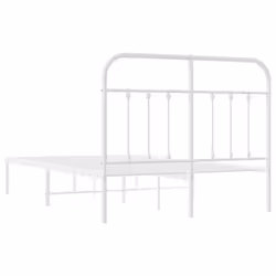 vidaXL Metal Bed Frame Bedroom Bed Base Bedstead Metal Matress Foundation - white, 120 x 200 cm/with headboard - Additional view 7