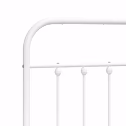 vidaXL Metal Bed Frame Bedroom Bed Base Bedstead Metal Matress Foundation - white, 120 x 200 cm/with headboard - Additional view 8