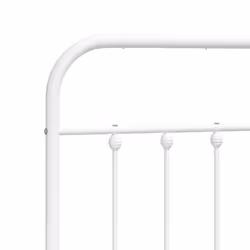 vidaXL Metal Bed Frame Bedroom Bed Base Bedstead Metal Matress Foundation - white, 140 x 190 cm/with headboard - Additional view 8