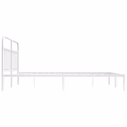 vidaXL Metal Bed Frame Bedroom Bed Base Bedstead Metal Matress Foundation - white, 183 x 213 cm/with headboard - Additional view 6