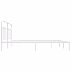vidaXL Metal Bed Frame Bedroom Bed Base Bedstead Metal Matress Foundation - white, 193 x 203 cm/with headboard - Additional view 6