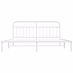 vidaXL Metal Bed Frame Bedroom Bed Base Bedstead Metal Matress Foundation - white, 200 x 200 cm/with headboard - Additional view 5