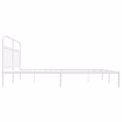 vidaXL Metal Bed Frame Bedroom Bed Base Bedstead Metal Matress Foundation - white, 200 x 200 cm/with headboard - Additional view 6
