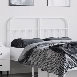 vidaXL Metal Headboard Bed Header Bed Headboard Black Headboard Black 75 cm - white, 120 cm - Additional view 2