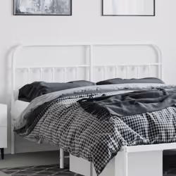 vidaXL Metal Headboard Bed Header Bed Headboard Black Headboard Black 75 cm - white, 180 cm - Additional view 2