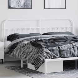 vidaXL Metal Headboard Bed Header Bed Headboard Black Headboard Black 75 cm - white, 193 cm - Additional view 2