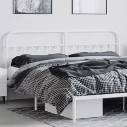 vidaXL Metal Headboard Bed Header Bed Headboard Black Headboard Black 75 cm - white, 200 cm - Additional view 2