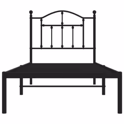 vidaXL Metal Bed Frame Bedroom Platform Bed Base Bedstead Mattress Foundation - black, 80 x 200/with headboard - Additional view 4