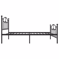 vidaXL Metal Bed Frame Bedroom Platform Bed Base Bedstead Mattress Foundation - black, 75 x 190/with headboard & footboard - Additional view 5