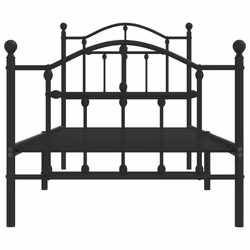 vidaXL Metal Bed Frame Bedroom Platform Bed Base Bedstead Mattress Foundation - black, 80 x 200/with headboard & footboard - Additional view 4